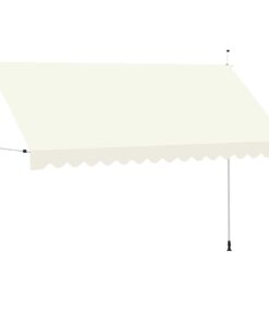vidaXL Luifel handmatig uittrekbaar 400 cm crème