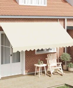 vidaXL Luifel handmatig uittrekbaar 400 cm crème