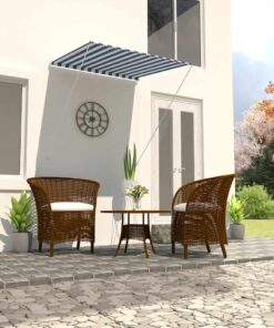 vidaXL Luifel uittrekbaar 100x150 cm blauw en wit