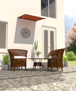 vidaXL Luifel uittrekbaar 150x150 cm oranje en bruin