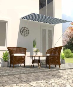 vidaXL Luifel uittrekbaar 250x150 cm blauw en wit