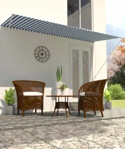 vidaXL Luifel uittrekbaar 300x150 cm blauw en wit