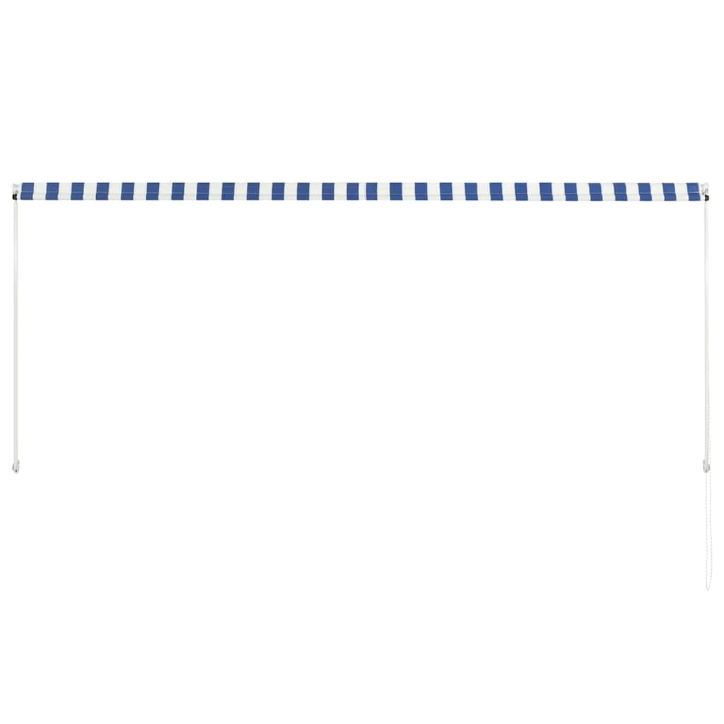 vidaXL Luifel uittrekbaar 300x150 cm blauw en wit - Image 5