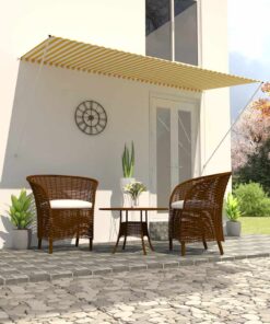 vidaXL Luifel uittrekbaar 300x150 cm geel en wit