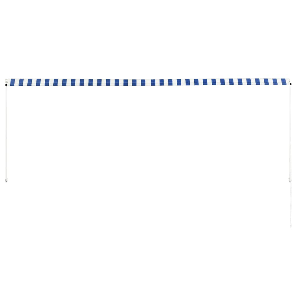 vidaXL Luifel uittrekbaar 350x150 cm blauw en wit - Image 4