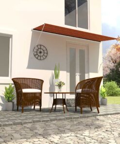 vidaXL Luifel uittrekbaar 350x150 cm oranje en bruin