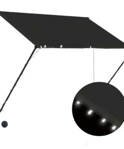 vidaXL Luifel uittrekbaar met LED 150x150 cm antraciet