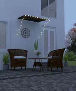 vidaXL Luifel uittrekbaar met LED 150x150 cm antraciet