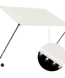 vidaXL Luifel uittrekbaar met LED 200x150 cm crème
