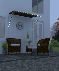 vidaXL Luifel uittrekbaar met LED 250x150 cm antraciet