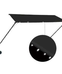 vidaXL Luifel uittrekbaar met LED 300x150 cm antraciet