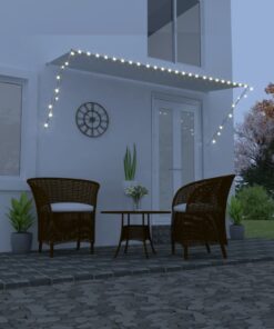 vidaXL Luifel uittrekbaar met LED 300x150 cm crème