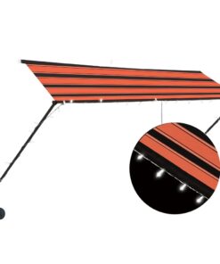 vidaXL Luifel uittrekbaar met LED 300x150 cm oranje en bruin