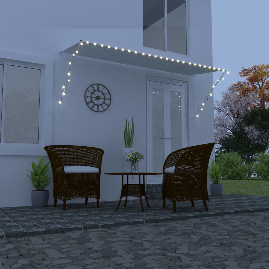 vidaXL Luifel uittrekbaar met LED 350x150 cm crème