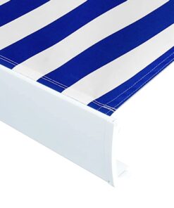 vidaXL Luifeldoek 400x300 cm canvas blauw en wit