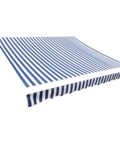 vidaXL Luifeldoek 450x300 cm canvas blauw en wit