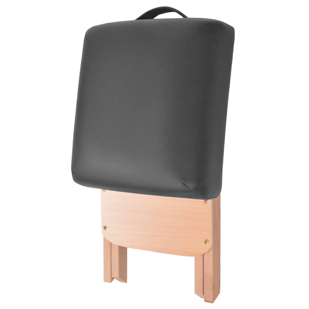 vidaXL Massagetafel- en krukset inklapbaar 2 zones 10 cm dik zwart - Image 5