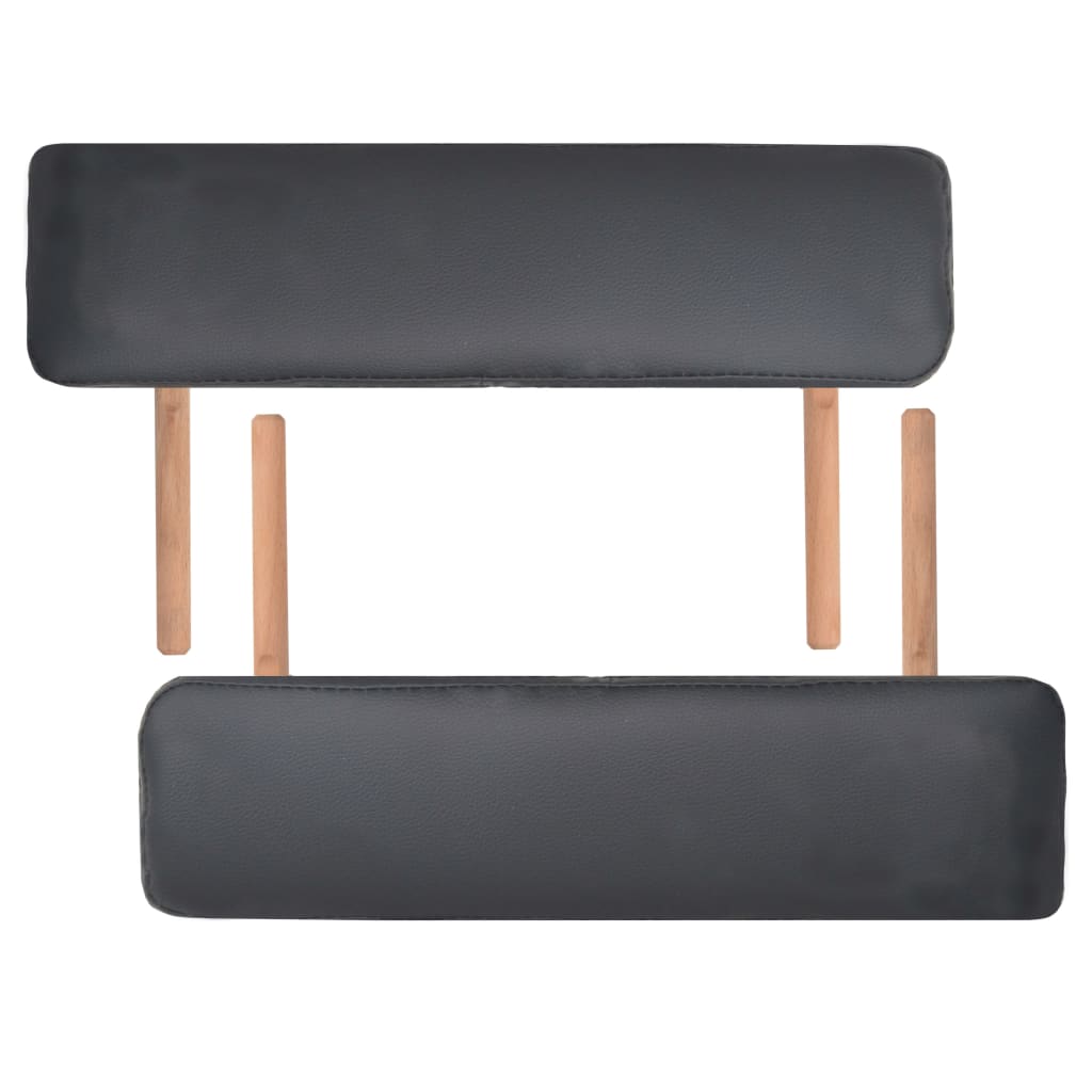 vidaXL Massagetafel- en krukset inklapbaar 2 zones 10 cm dik zwart - Image 6