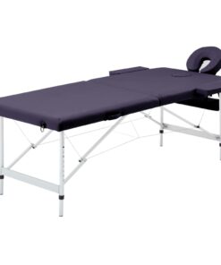vidaXL Massagetafel inklapbaar 2 zones aluminum paars