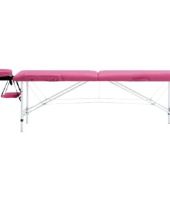 vidaXL Massagetafel inklapbaar 2 zones aluminum roze