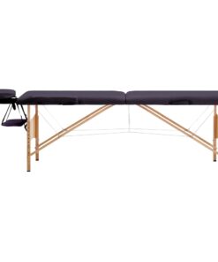 vidaXL Massagetafel inklapbaar 2 zones hout paars
