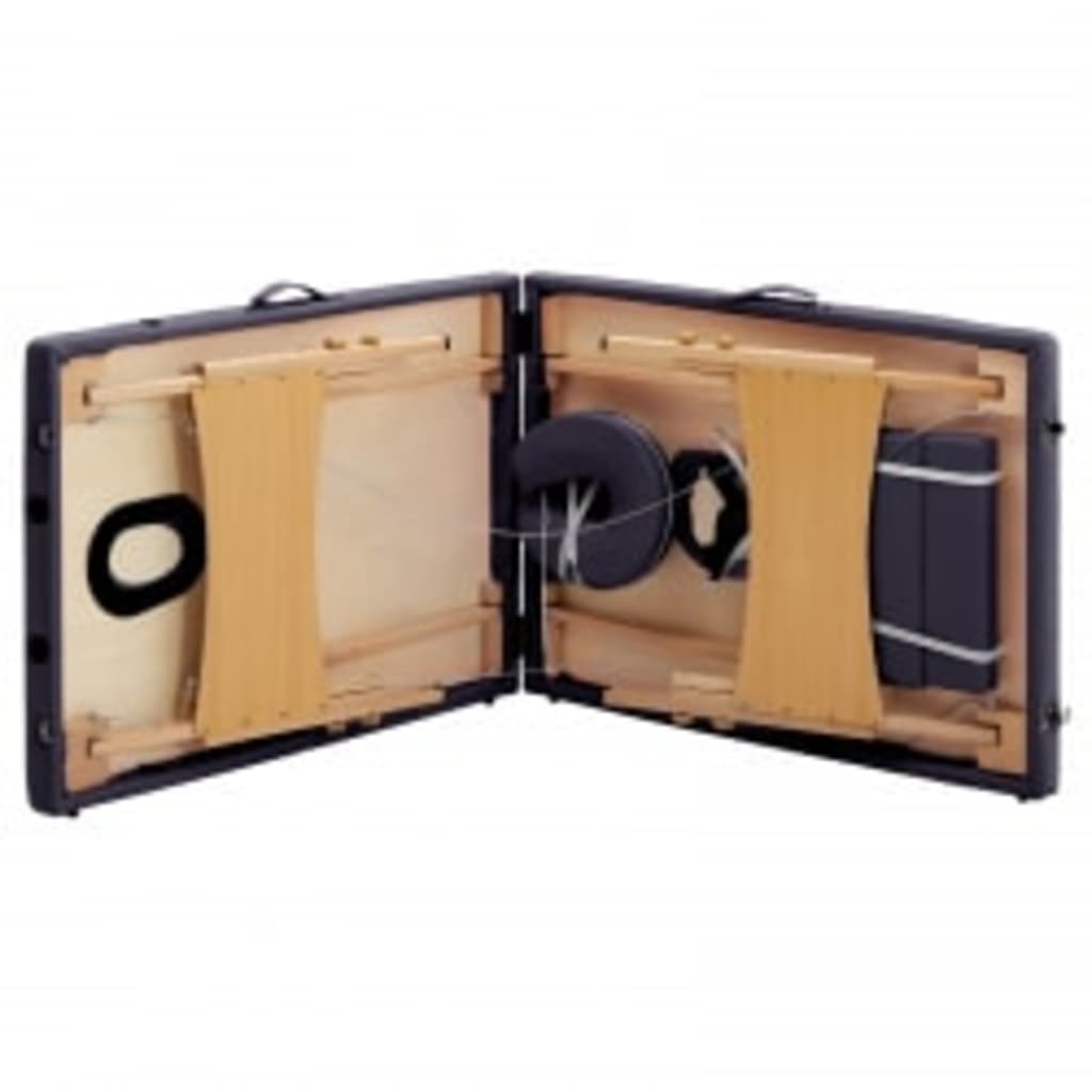 vidaXL Massagetafel inklapbaar 2 zones hout paars - Image 6