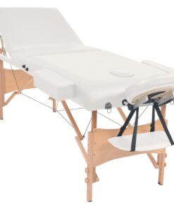 vidaXL Massagetafel inklapbaar 3 zones 10 cm dik wit