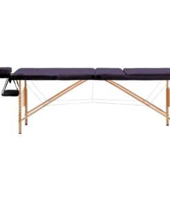 vidaXL Massagetafel inklapbaar 3 zones hout paars