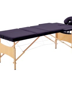 vidaXL Massagetafel inklapbaar 3 zones hout paars