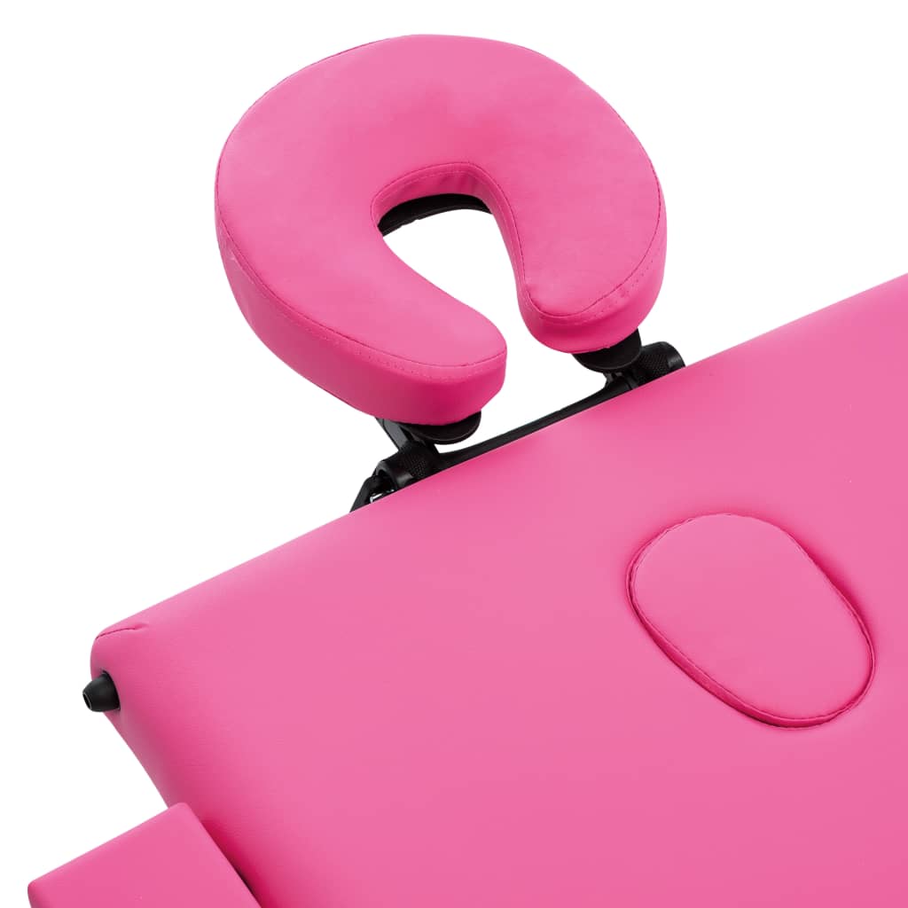 vidaXL Massagetafel inklapbaar 3 zones hout roze - Image 5