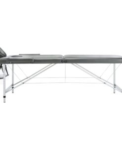 vidaXL Massagetafel met 2 zones 186x68 cm aluminium frame antraciet