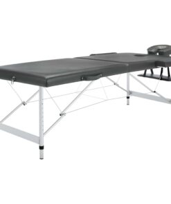 vidaXL Massagetafel met 2 zones 186x68 cm aluminium frame antraciet