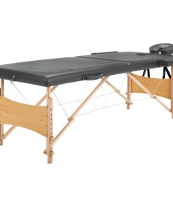 vidaXL Massagetafel met 2 zones 186x68 cm houten frame antraciet