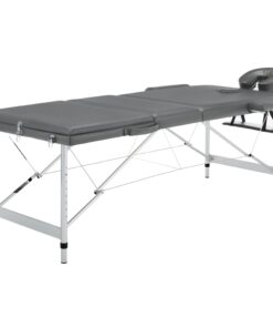 vidaXL Massagetafel met 3 zones 186x68 cm aluminium frame antraciet