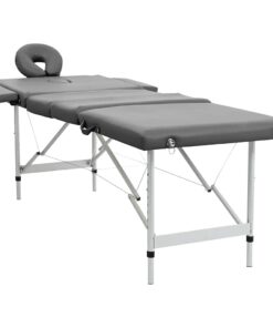 vidaXL Massagetafel met 4 zones 186x68 cm aluminium frame antraciet