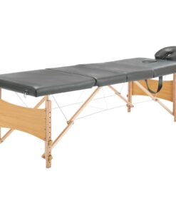 vidaXL Massagetafel met 4 zones 186x68 cm houten frame antraciet