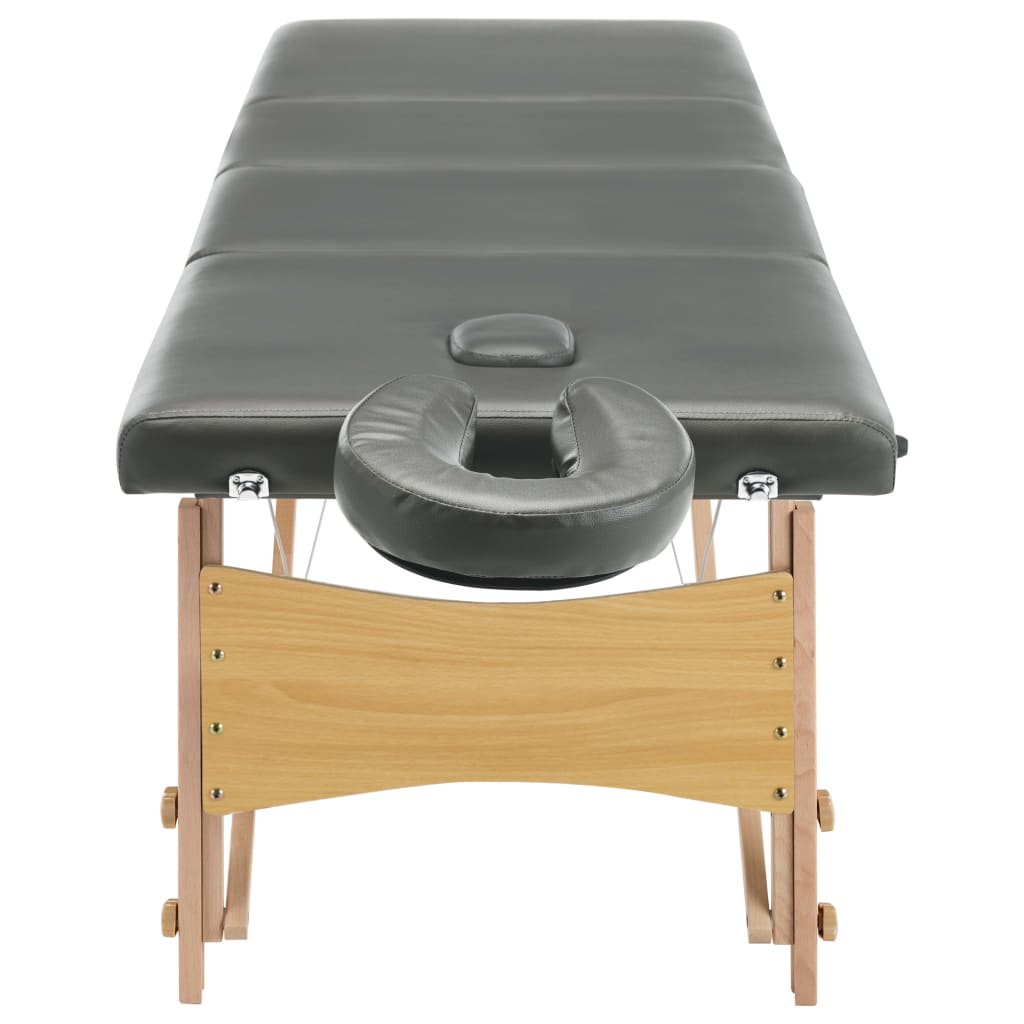 vidaXL Massagetafel met 4 zones 186x68 cm houten frame antraciet - Image 5