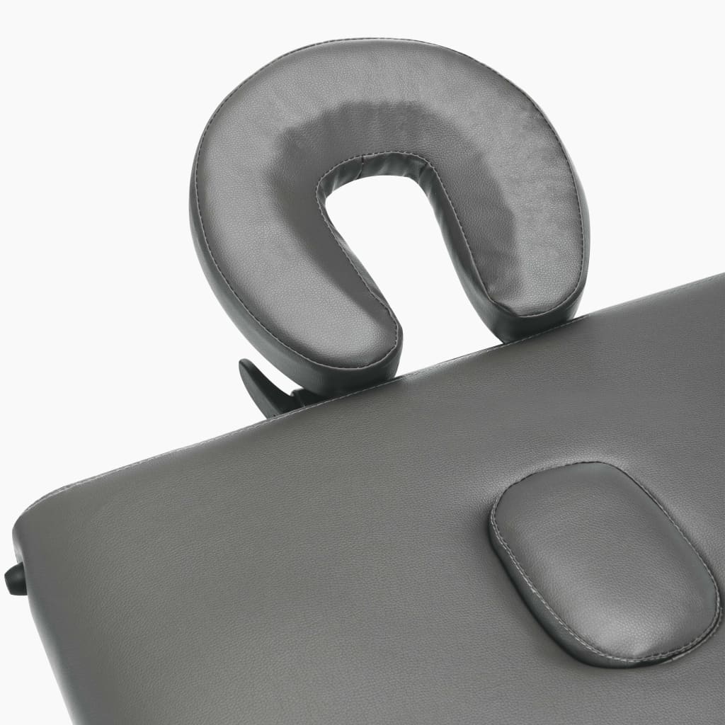 vidaXL Massagetafel met 4 zones 186x68 cm houten frame antraciet - Image 7