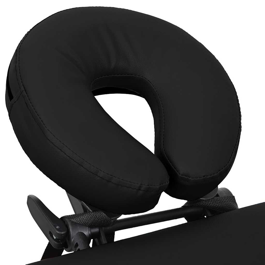vidaXL Massagetafel met 4 zones inklapbaar aluminum frame zwart - Image 5