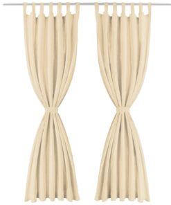 vidaXL Micro-satijnen gordijnen met lussen 140x175 cm beige 2 st