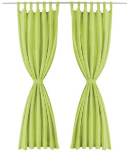 vidaXL Micro-satijnen gordijnen met lussen 140x175 cm groen 2 st