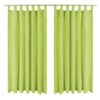 vidaXL Micro-satijnen gordijnen met lussen 140x175 cm groen 2 st