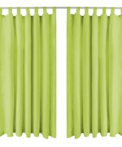vidaXL Micro-satijnen gordijnen met lussen 140x175 cm groen 2 st