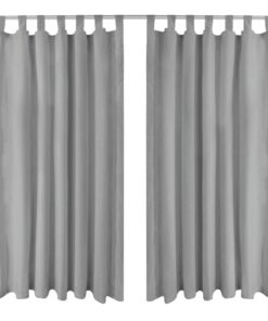 vidaXL Micro-satijnen gordijnen met lussen 140x225 cm grijs 2 st