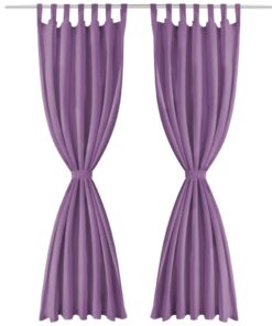 vidaXL Micro-satijnen gordijnen met lussen 140x225 cm lila 2 st