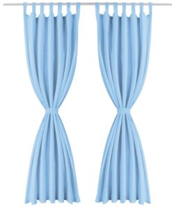 vidaXL Micro-satijnen gordijnen met lussen 140x225 cm turquoise 2 st