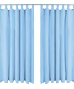 vidaXL Micro-satijnen gordijnen met lussen 140x225 cm turquoise 2 st