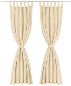 vidaXL Micro-satijnen gordijnen met lussen 140x245 cm beige 2 st