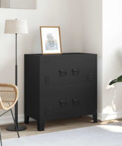 vidaXL Opbergkast industrieel 75x40x80 cm staal zwart