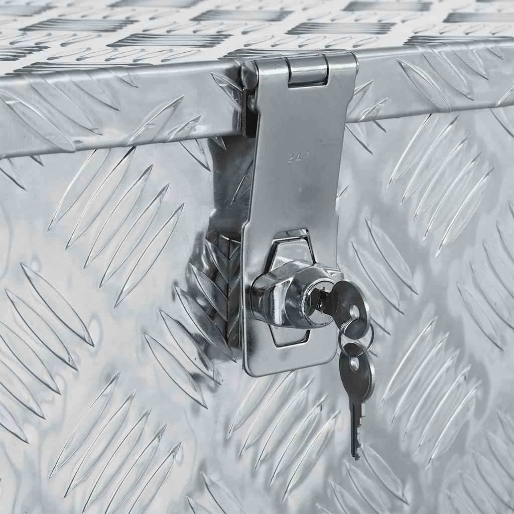 vidaXL Opbergkist 90,5x35x40 cm aluminium zilverkleurig - Afbeelding 7